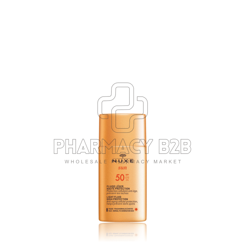 NUXE Sun Light Fluid SPF50 High Protection Αντηλιακή Αντιγηραντική Κρέμα Προσώπου Κατά των Κηλίδων για Κανονικές / Μικτές Επιδερμίδες 50ml