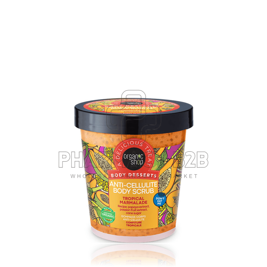 NATURA SIBERICA Organic Shop Body Desserts Anti-Cellulite Body Scrub Tropical Marmalade Απολεπιστικό Σώματος κατά της Κυτταρίτιδας 450ml