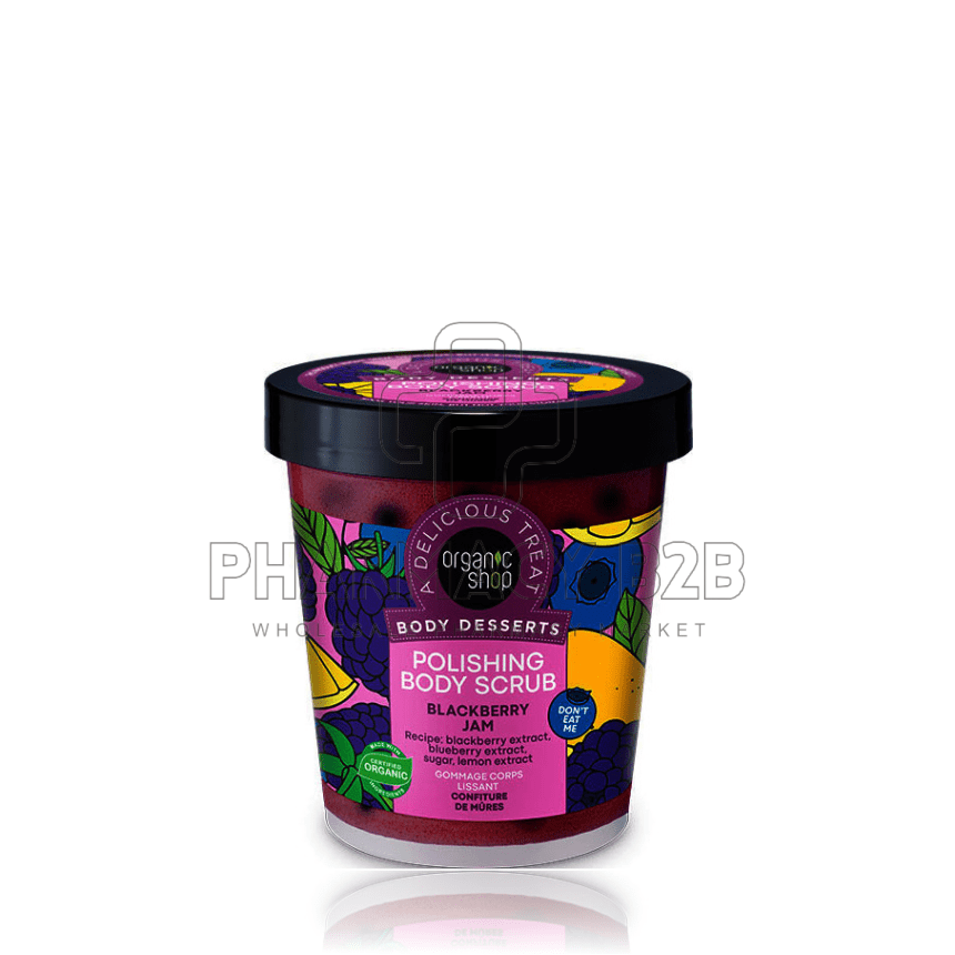 NATURA SIBERICA Organic Shop Body Desserts Blackberry Jam Απολεπιστικό Σώματος με Μαρμελάδα Βατόμουρο 450ml