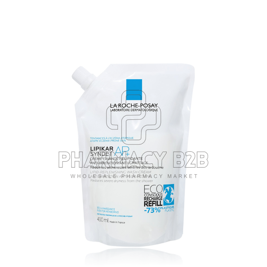 LA ROCHE-POSAY Lipikar Syndet AP+ Refill Κρεμώδες Αφρόλουτρο για το Ξηρό Δέρμα με Τάση Ατοπίας 400ml