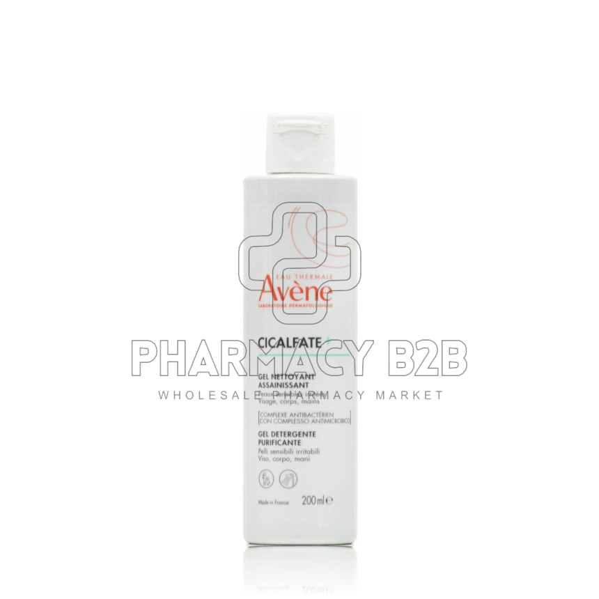AVENE Cicalfate+ Gel Nettoyant Assainissant Εξυγιαντικό Τζελ Καθαρισμού για Ευαίσθητο & Ερεθισμένο Δέρμα 200ml