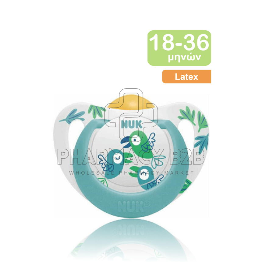 NUK Ορθοδοντική Πιπίλα Καουτσούκ για 18-36 μηνών Star με Θήκη