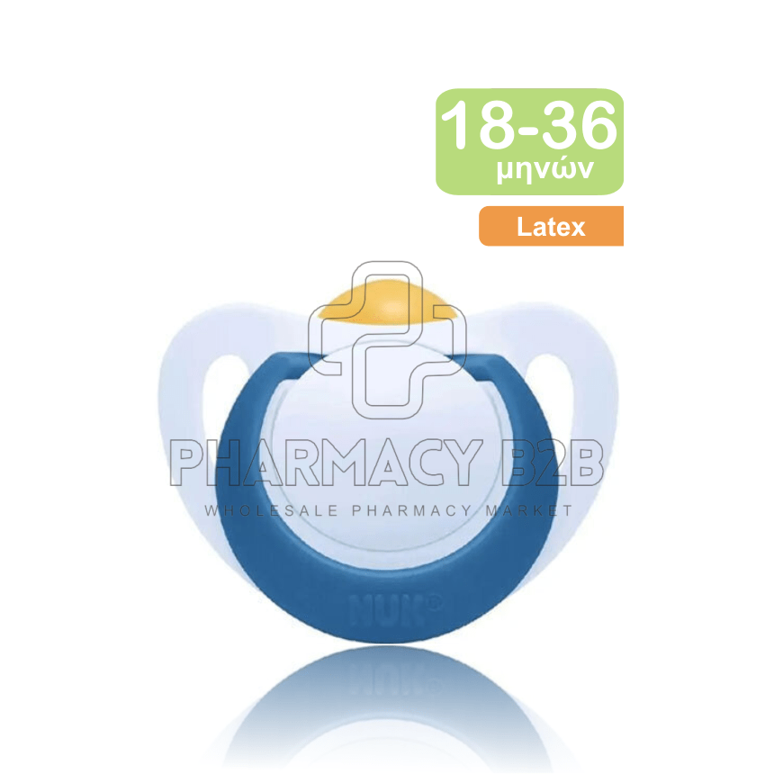 NUK Ορθοδοντική Πιπίλα Καουτσούκ για 18-36 μηνών Star με Θήκη