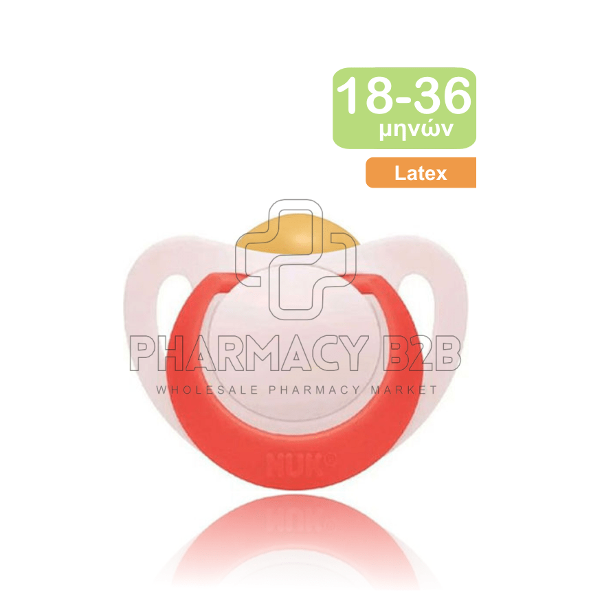 NUK Ορθοδοντική Πιπίλα Καουτσούκ για 18-36 μηνών Star με Θήκη