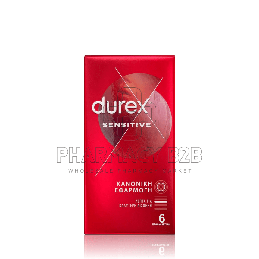 DUREX Sensitive Προφυλακτικά Λεπτά για Μεγαλύτερη Ευαισθησία x6 τμχ