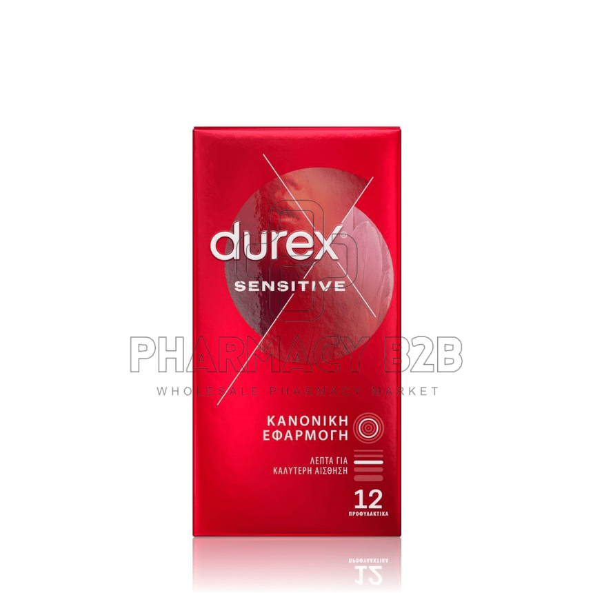 DUREX Sensitive Προφυλακτικά Λεπτά με Κανονική Εφαρμογή x12 τμχ