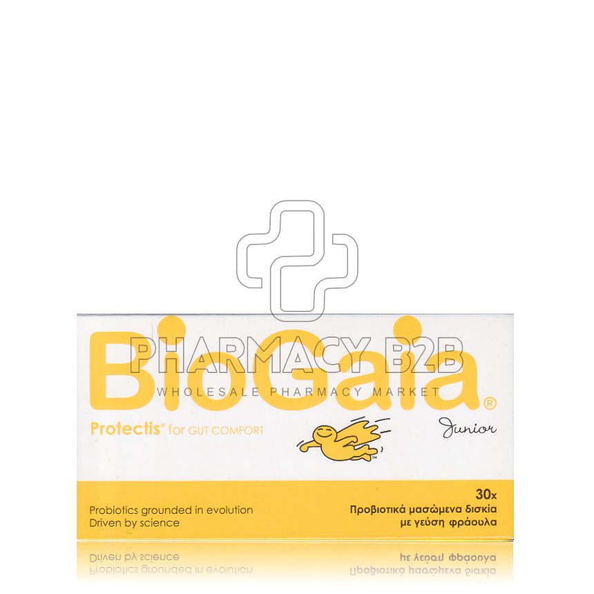 BIOGAIA Protectis Junior Προβιοτικά Μασώμενα Δισκία με γεύση φράουλα x30 μασώμενα δισκία