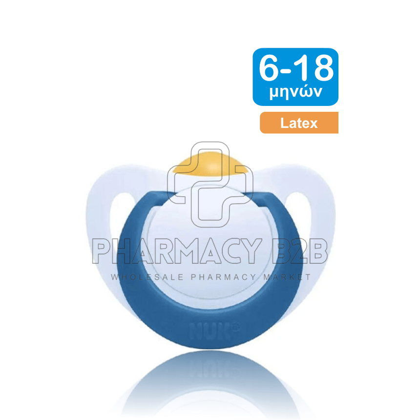 NUK Ορθοδοντική Πιπίλα Καουτσούκ για 6-18 μηνών Star με Θήκη