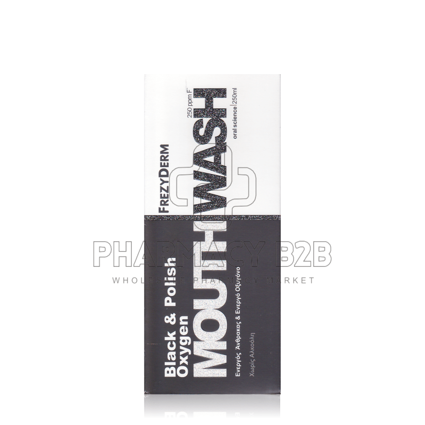 FREZYDERM Στοματικό Διάλυμα Black & Polish Oxygen 250ppm F 250ml