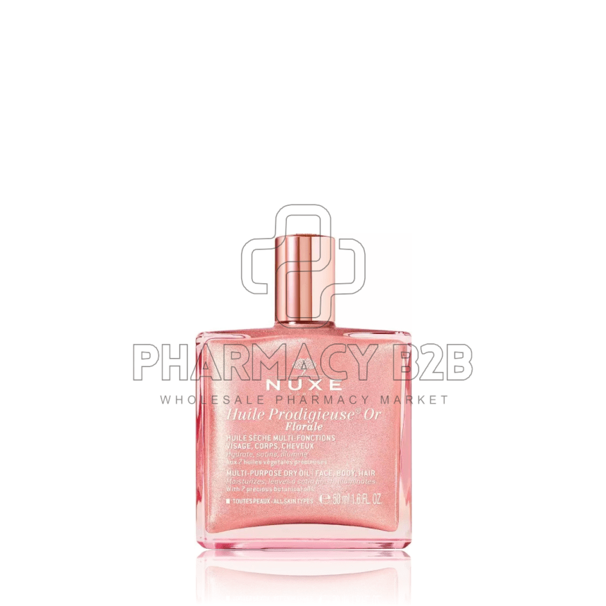 NUXE Huile Prodigieuse Floral Or - Ιριδίζον Ροζ-χρυσό Ξηρό λάδι για πρόσωπο-σώμα-μαλλιά 50ml