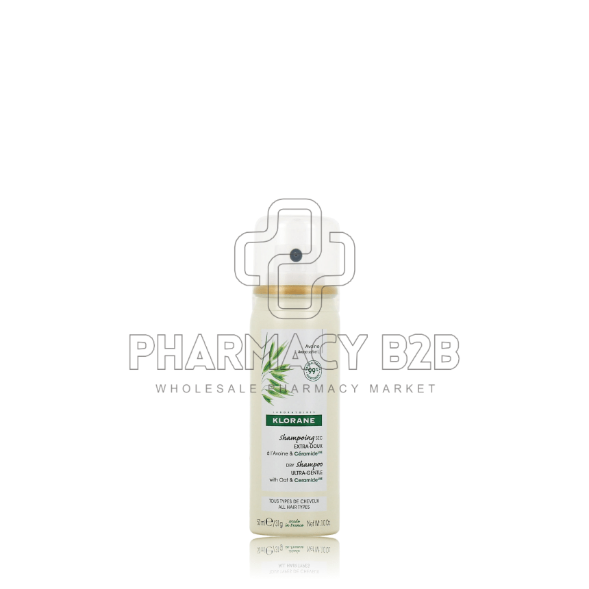 KLORANE Εξαιρετικά Ήπιο Dry shampoo - Για όλους τους τύπους μαλλιών - με Βρώμη & Κεραμίδιαᴸᴵᴷᴱ 50ml