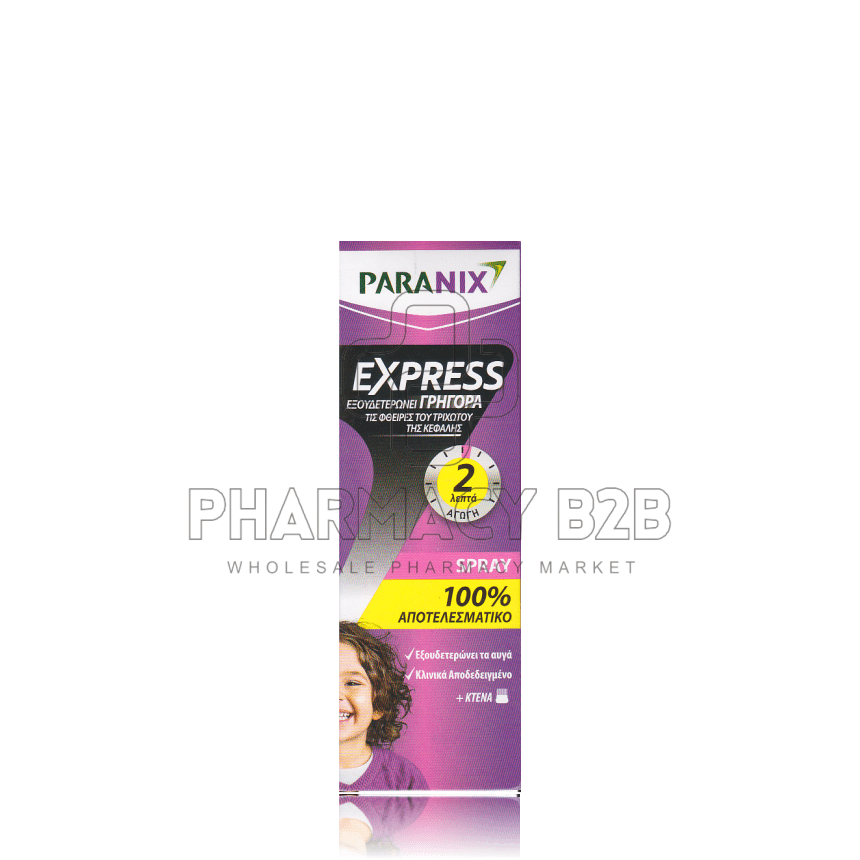 PARANIX Express Αντιφθειρικό Spray 95ml & Χτένα