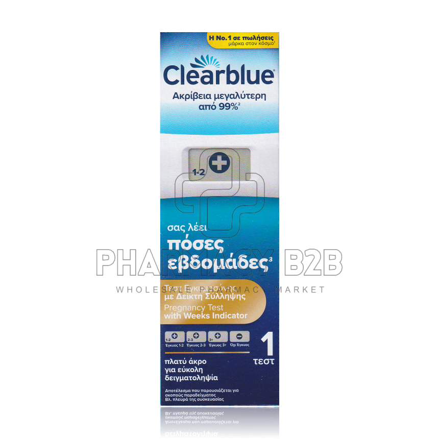 CLEARBLUE Ψηφιακό Τεστ Εγκυμοσύνης με Δείκτη Σύλληψης που σας Δείχνει Πόσες Εβδομάδες Έγινε η Σύλληψη