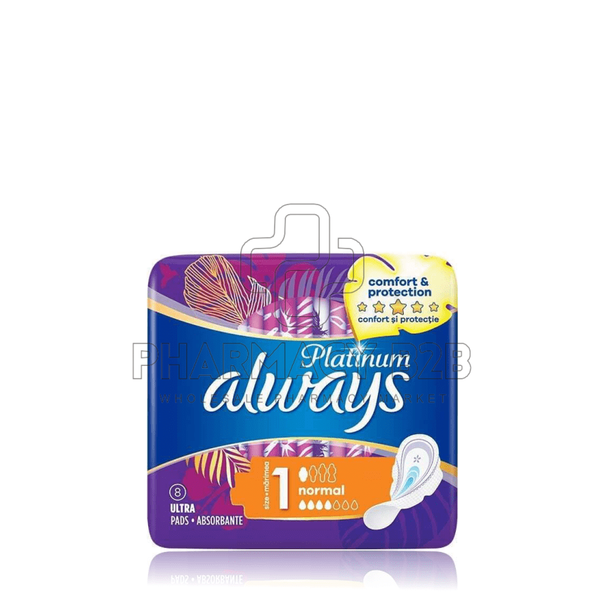 ALWAYS Platinum Normal Size 1 Σερβιετάκια Με Φτερά x8τεμ