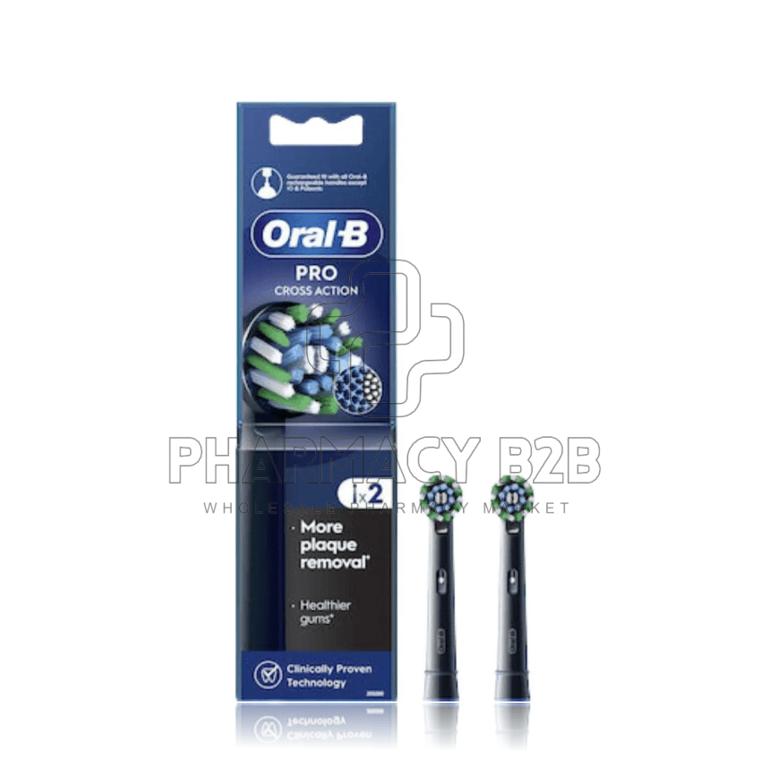 ORAL-B PRO Ανταλλακτικές Κεφαλές για Ηλεκτρική Οδοντόβουρτσα Cross Action Black Edition x2τμχ