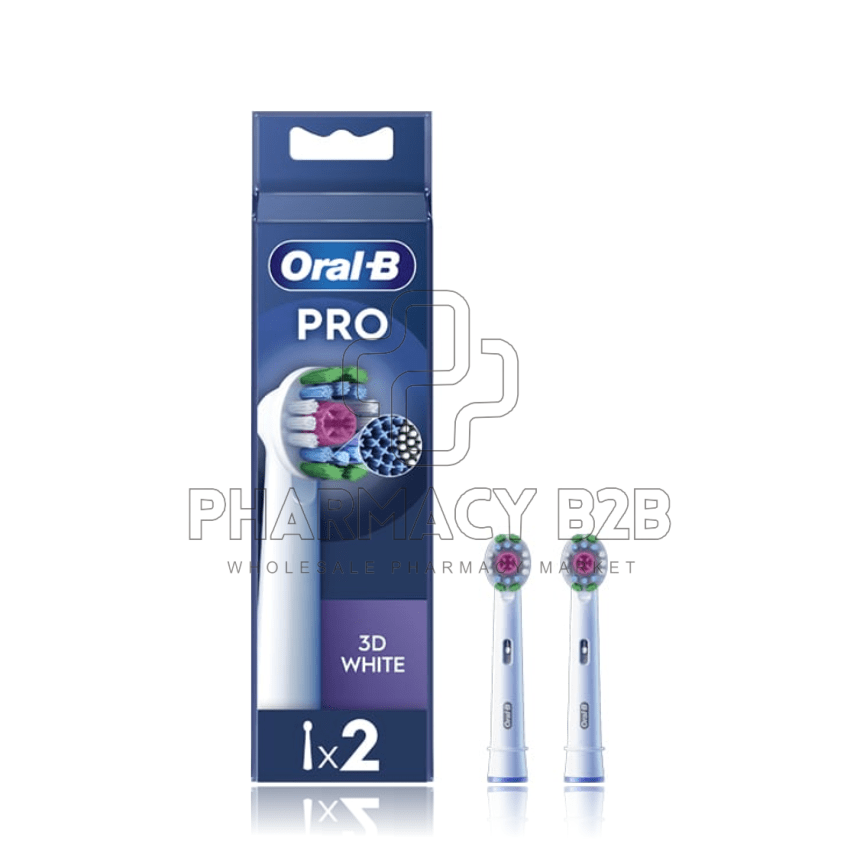 ORAL-B PRO Ανταλλακτικές Κεφαλές για Ηλεκτρική Οδοντόβουρτσα 3D WHITE x2τμχ