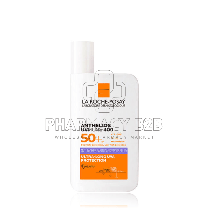 LA ROCHE-POSAY Anthelios UVMUNE 400 Anti-Dark Spots Fluid SPF50+ Λεπτόρρευστο Αντηλιακό Κατά των Κηλίδων 50ml