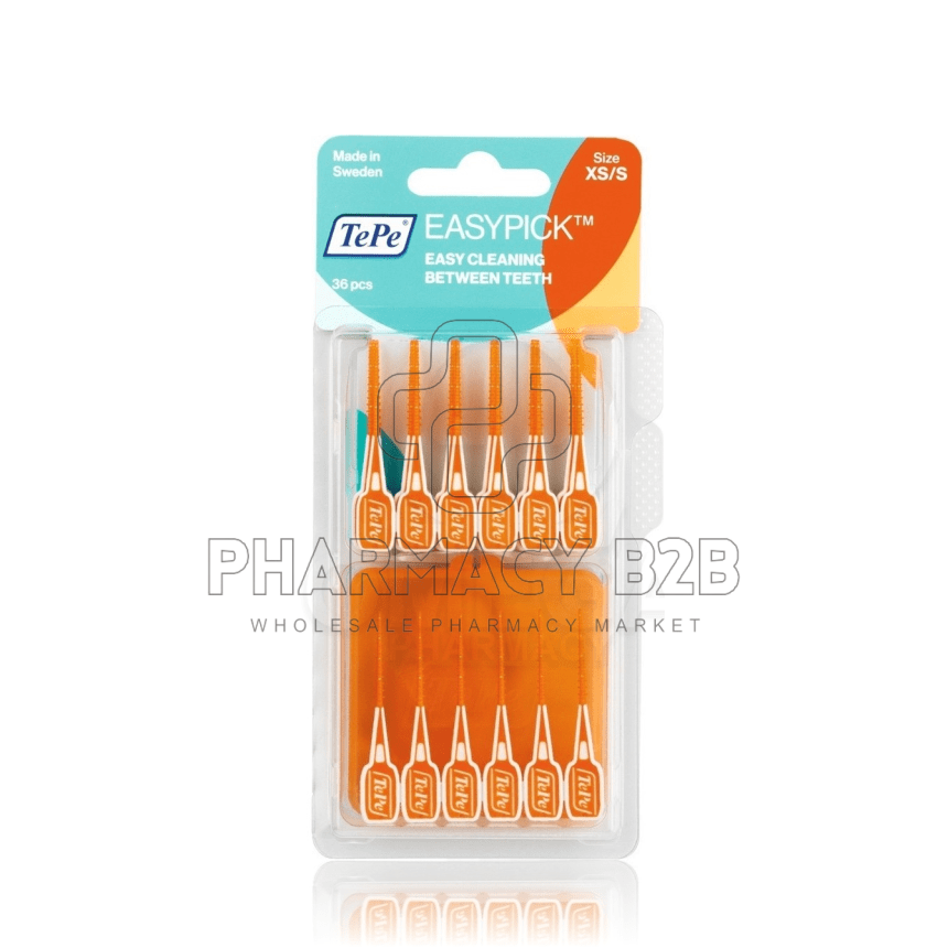 TEPE EasyPick XS/S Ενισχυμένη Ελαστική Οδοντογλυφίδα Πορτοκαλί x36τμx