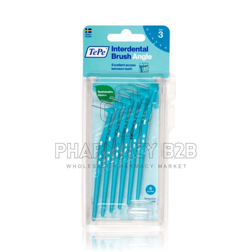 TEPE Interdental Brush Angle Μεσοδόντιο Βουρτσάκι Size 3 Μπλε x6τμχ