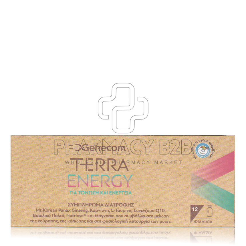 GENECOM TERRA ENERGY Συμπλήρωμα Διατροφής για Τόνωση και Ενέργεια x12 φιαλίδια