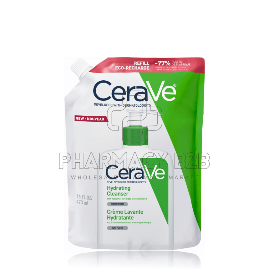 CERAVE Hydrating Cleanser Κρέμα Καθαρισμού Προσώπου & Σώματος Ανταλλακτικό 473ml