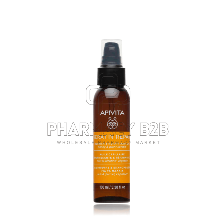 APIVITA Keratin Repair Nourish & Repair Hair Oil Λάδι Θρέψης & Επανόρθωσης με Μέλι & Φυτική Κερατίνη 100ml