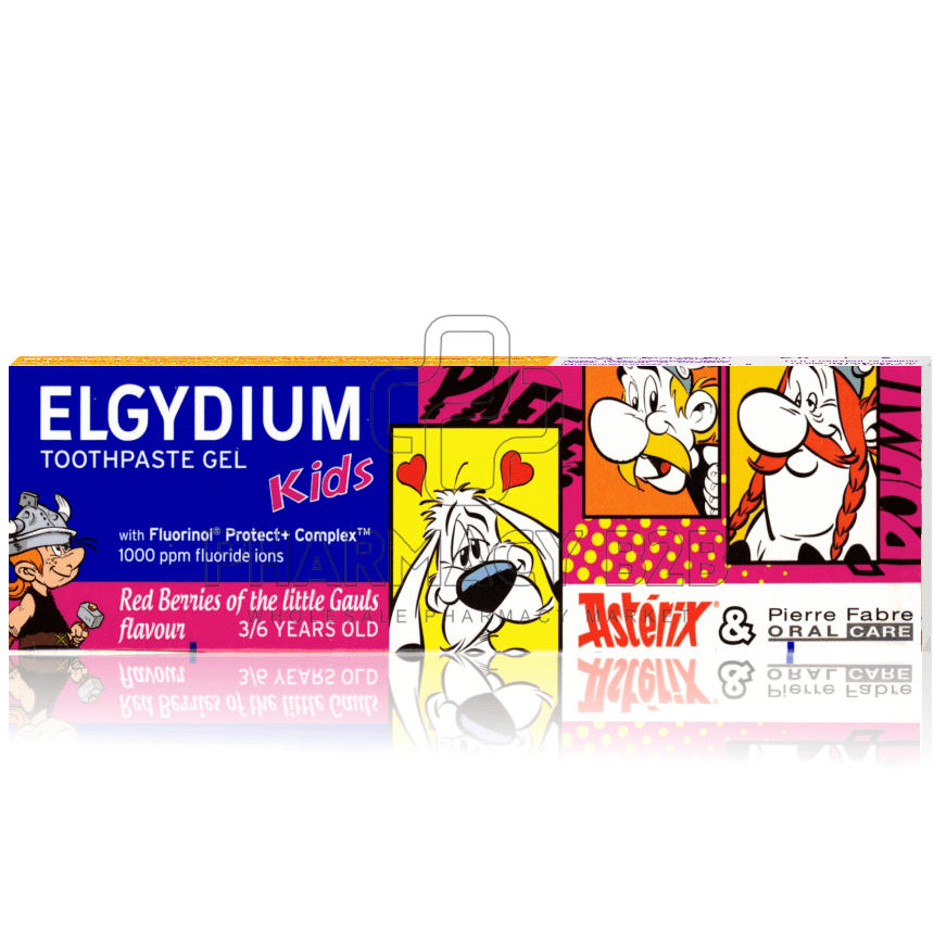 ELGYDIUM Kids Asterix Red Berries of the Little Gauls Flavour Παιδική Οδοντόκρεμα με Γεύση από Κόκκινα Μούρα 3-6Υ 1000ppm 50ml