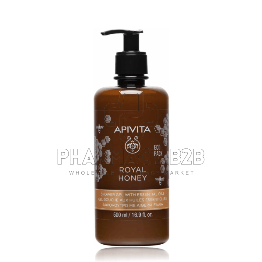 APIVITA Royal Honey Shower Gel με Essential Oils Κρεμώδες Αφρόλουτρο με Αιθέρια Έλαια 500ml