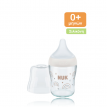 NUK Μπιμπερό 0+ Γυάλινο Σιλικόνη Perfect Match με Δείκτη Ελέγχου Θερμοκρασίας 120ml - Λευκό Ουράνιο Τόξο