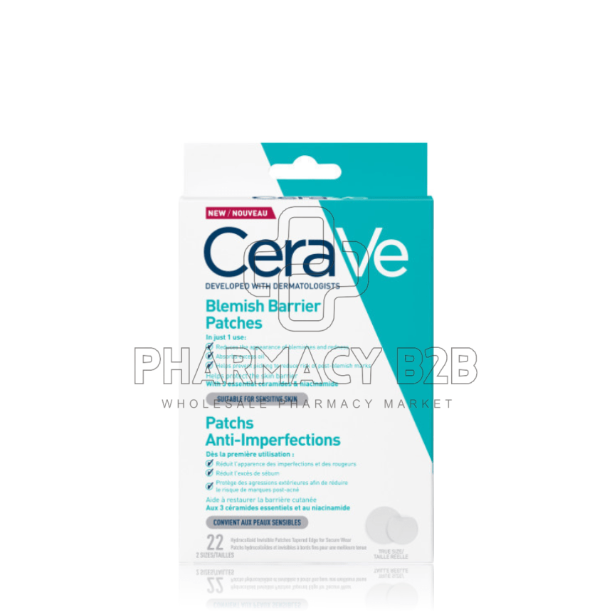 CERAVE Blemish Barrier Patches Αυτοκόλλητα Επιθέματα Κατά των Ατελειών  x22τεμ