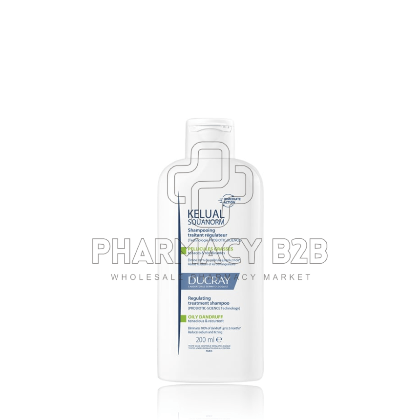DUCRAY Kelual Squanorm Oily Dandruff Ρυθμιστικό Σαμπουάν Θεραπείας για Λιπαρή Πιτυρίδα 200ml