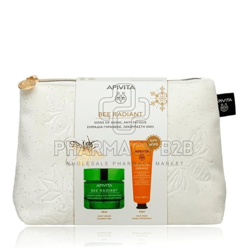 APIVITA Bee Radiant Routine Κρέμα για Σημάδια Γήρανσης & Ξεκούραστη Όψη Ελαφριάς Υφής 50ml & Δώρο Μάσκα Προσώπου για Λάμψη 50ml