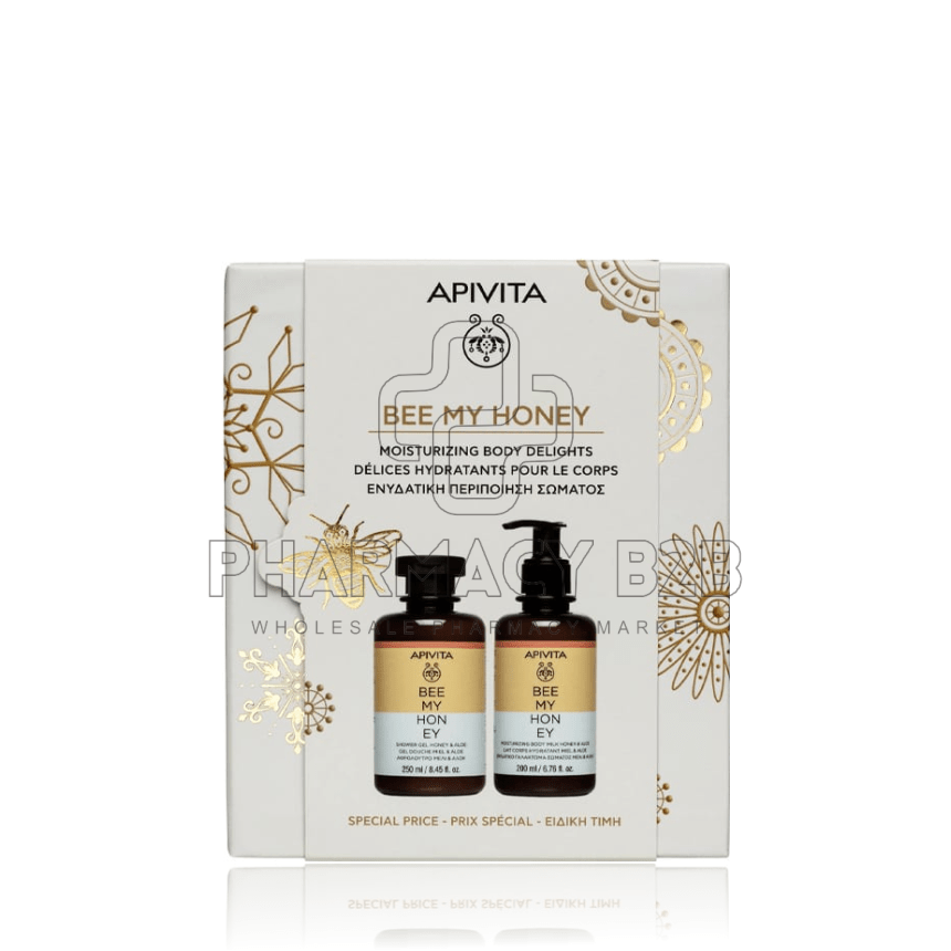 APIVITA Bee My Honey Ενυδατική Περιποίηση Σώματος με Αφρόλουτρο 250ml & Ενυδατικό Γαλάκτωμα 200ml