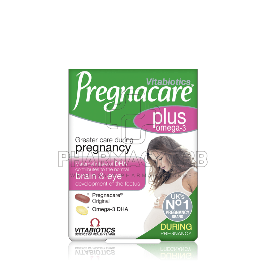 PREGNACARE Vitabiotics Plus με Ωμέγα-3 Λιπαρά Οξέα 2x28 δισκία