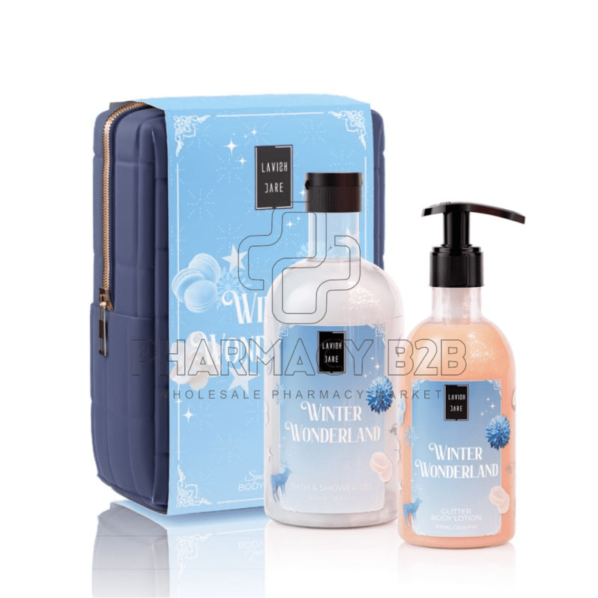 LAVISH CARE Bag Set Winter Wonderland Shower Gel 500ml & Glitter Body Lotion 300ml