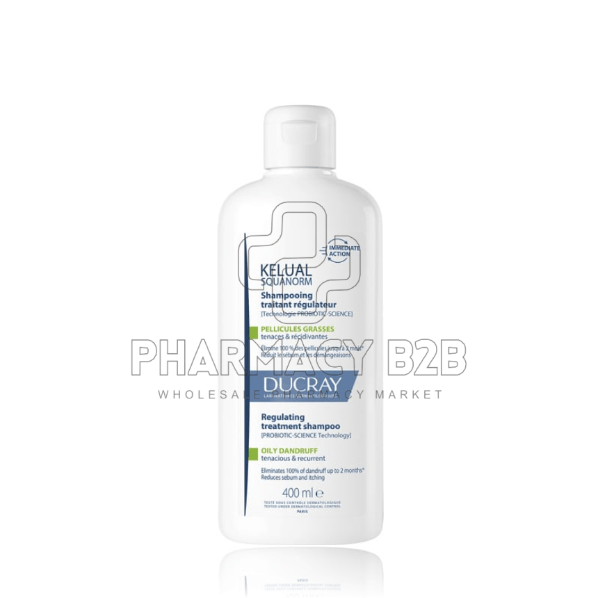 DUCRAY Kelual Squanorm Oily Dandruff Ρυθμιστικό Σαμπουάν Θεραπείας για Λιπαρή Πιτυρίδα 400ml