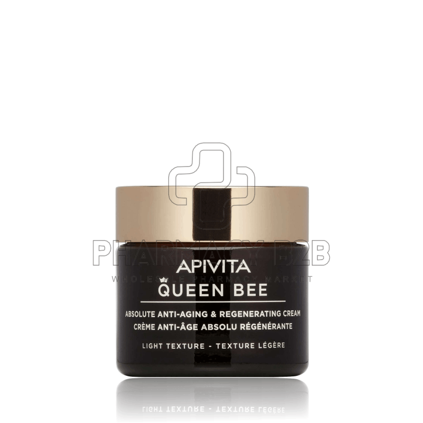 APIVITA Queen Bee Absolute Anti-Aging & Regenerating Cream Κρέμα Απόλυτης Αντιγήρανσης & Αναγέννησης Ελαφριάς Υφής με Βασιλικό Πολτό Ελεγχόμενης Αποδέσμευσης 50ml