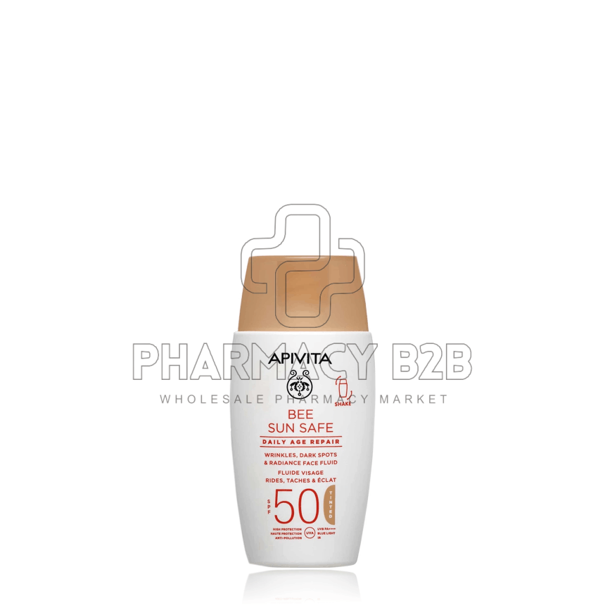 APIVITA Bee Sun Safe Daily Age Repair Dry Touch Tinted Λεπτόρευστη Κρέμα Προσώπου κατά των Πανάδων & Ρυτίδων SPF50 με Χρώμα 50ml