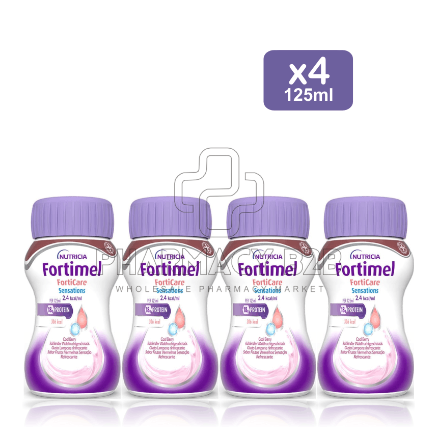 NUTRICIA Fortimel Forticare 2.4 kcal 4x125ml - Δροσιστικό Βατόμουρο