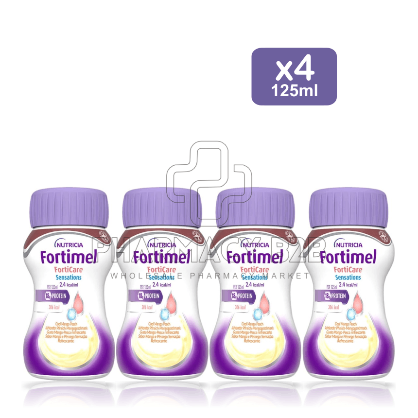 NUTRICIA Fortimel Forticare 2.4 kcal 4x125ml - Μάνγκο & Ροδάκινο