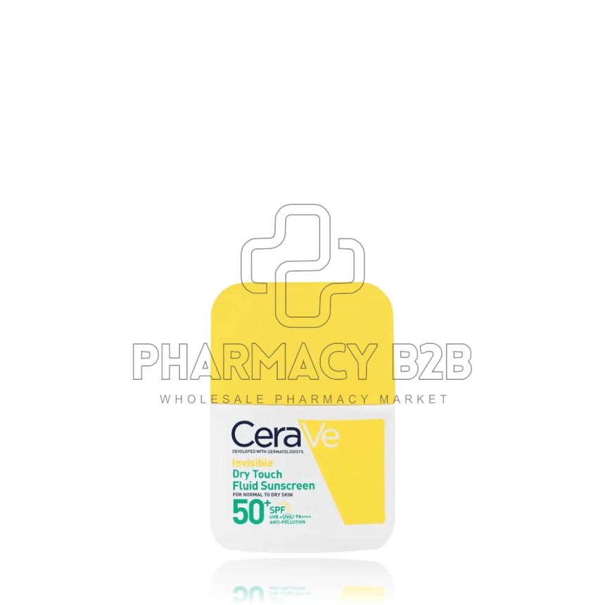 CERAVE Invisible Dry Touch Fluid Sunscreen Αντηλιακό Προσώπου για Κανονική έως Λιπαρή επιδερμίδα SPF50+ 50ml