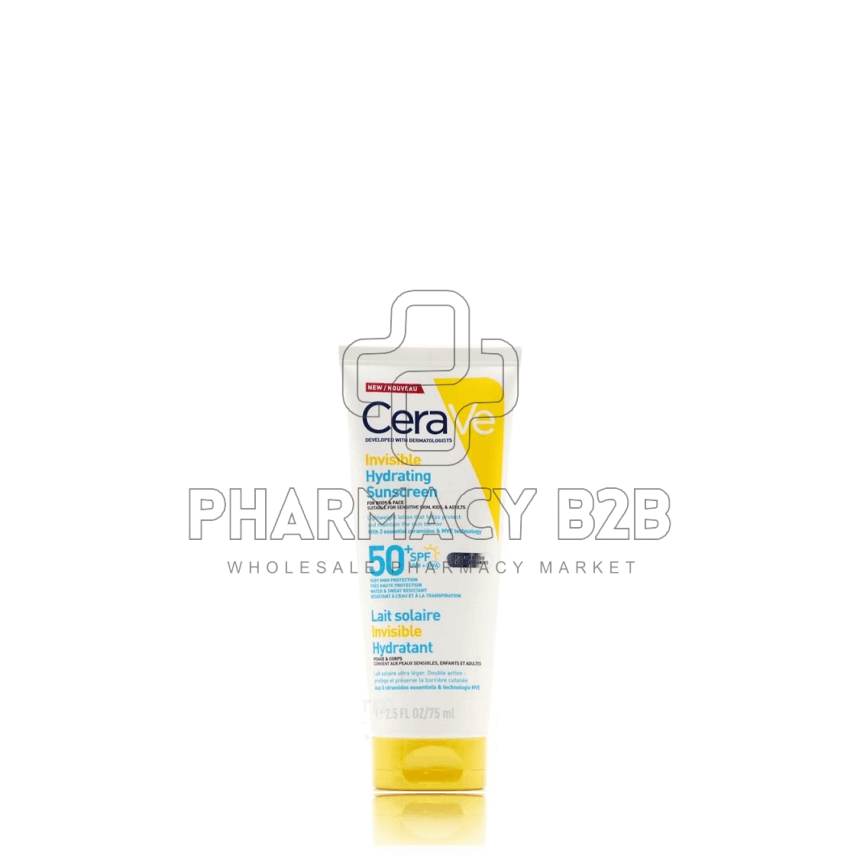 CERAVE Invisible Hydrating Sunscreen Αντηλιακό για Πρόσωπο & Σώμα SPF50+ 75ml