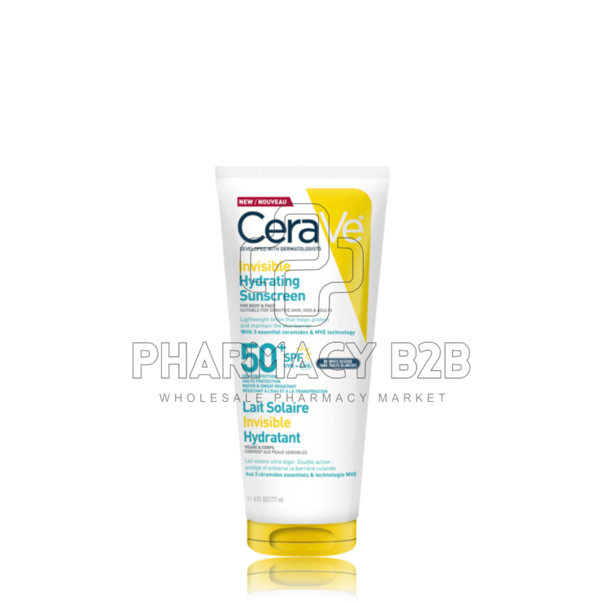 CERAVE Invisible Hydrating Sunscreen Αντηλιακό για Πρόσωπο & Σώμα SPF50+ 177ml