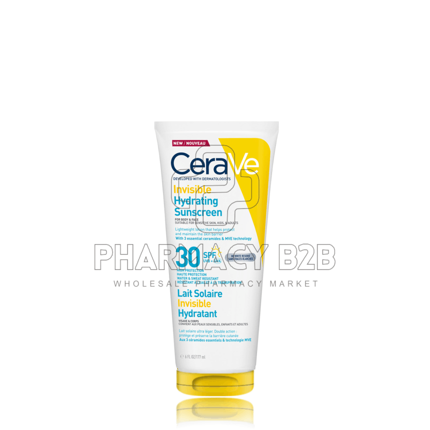 CERAVE Invisible Hydrating Sunscreen Αντηλιακό για Πρόσωπο & Σώμα SPF30 177ml