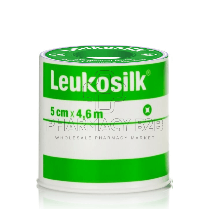 LEUKOSILK Αυτοκόλλητη Eπιδεσμική Tαινία 5cm x 4,6m