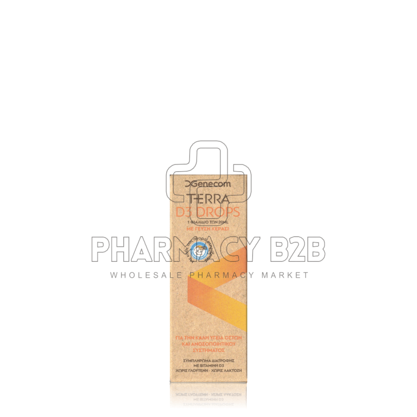 GENECOM TERRA D3 Drops Συμπλήρωμα Διατροφής για την καλή υγεία οστών και ανοσοποιητικού συστήματος 20ml