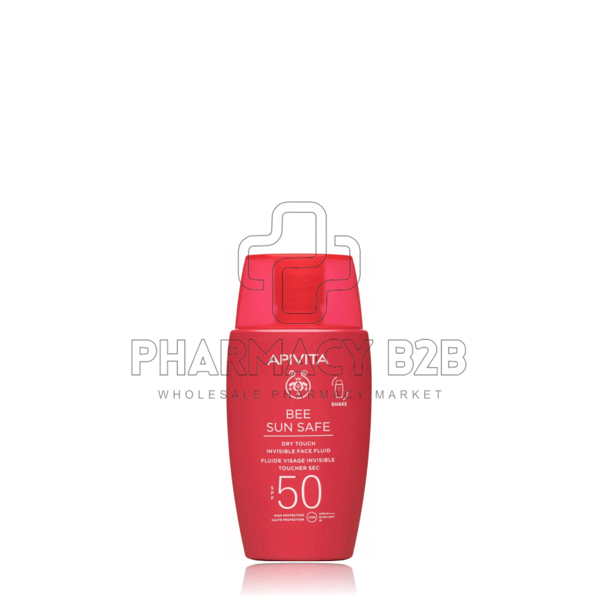 APIVITA Bee Sun Safe Dry Touch Invisible Face Fluid SPF50 Λεπτόρρευστη Αντηλιακή Κρέμα Προσώπου με Θαλάσσια Φύκη & Πρόπολη 50ml