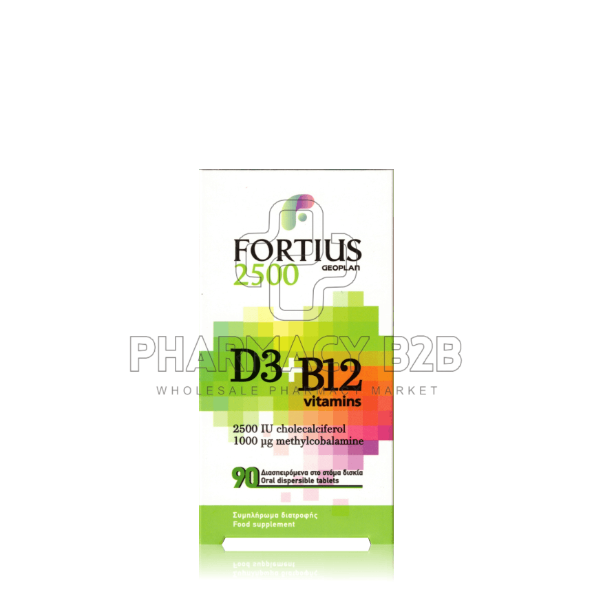 GEOPLAN Fortius 2500 D3 2500IU & B12 1000μg x30 διασπειρόμενα δισκία