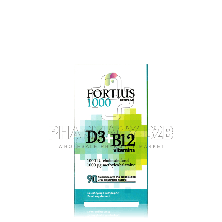 GEOPLAN Fortius 1000 D3 2500IU & B12 1000μg x90 διασπειρόμενα δισκία