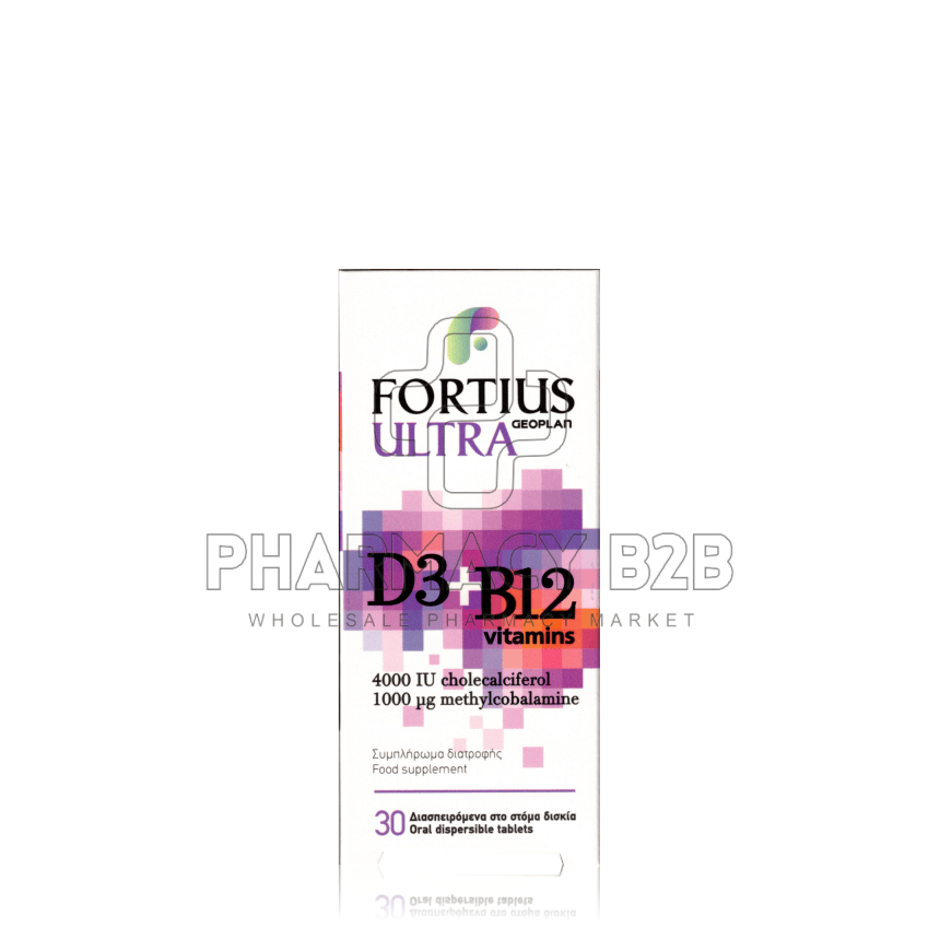 GEOPLAN Fortius Ultra D3 4000IU & B12 1000μg x30 διασπειρόμενα δισκία